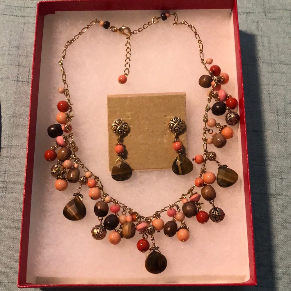 NWT Vintage Talbots Semi Precious Stone Jewelry Set